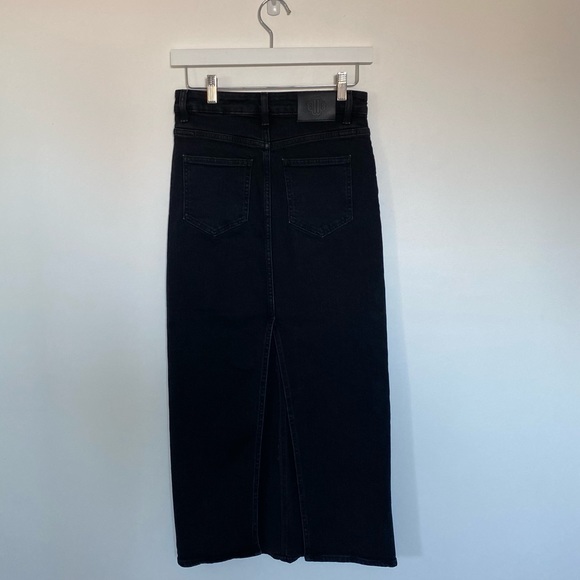 Maje black denim maxi skirt with a slit in the back - size 36 (S) - Picture 5 of 12